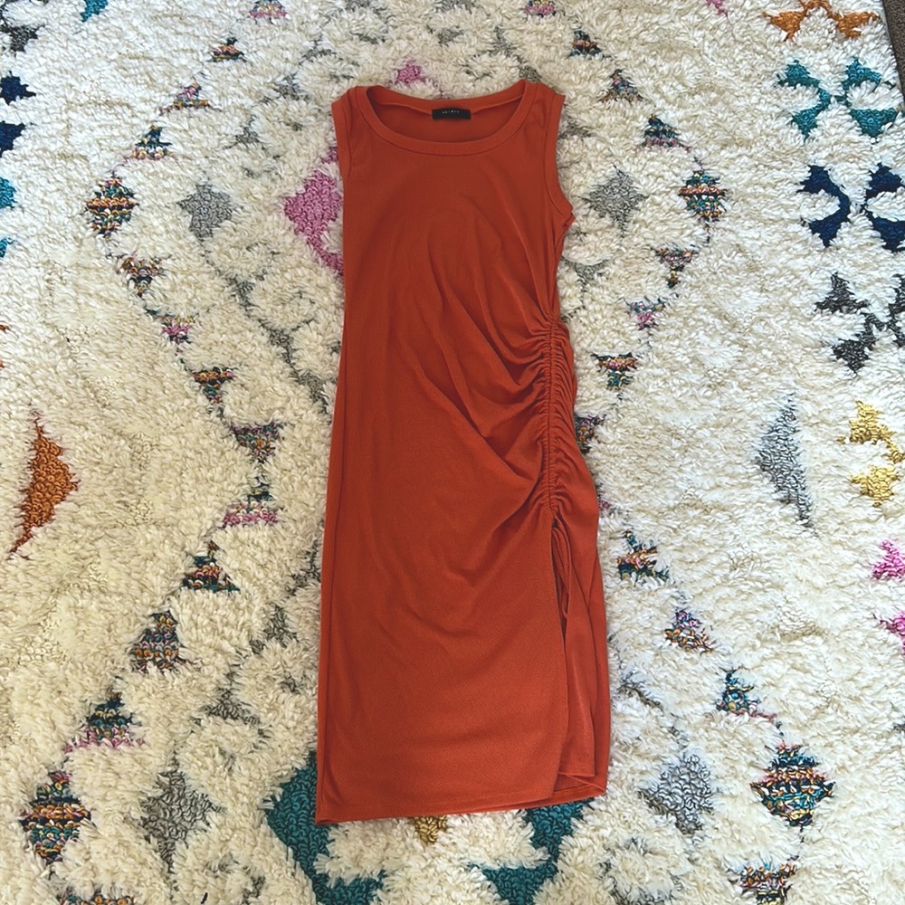 Orange Scrunch up dress